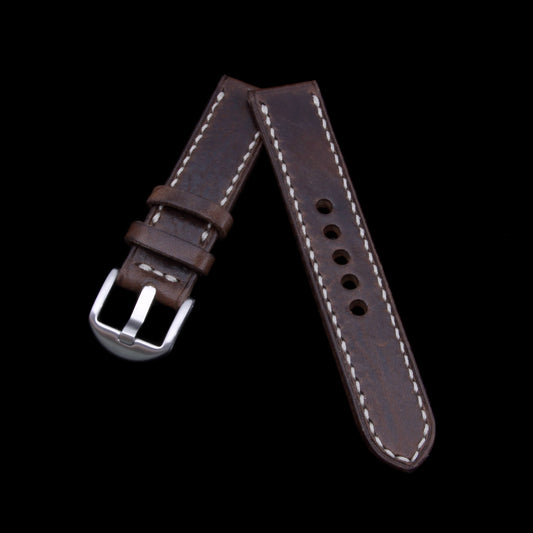 Leather Watch Strap, Vintage 405 |  Full Stitch | Full Grain Italian Veg Tanned | Cozy Handmade