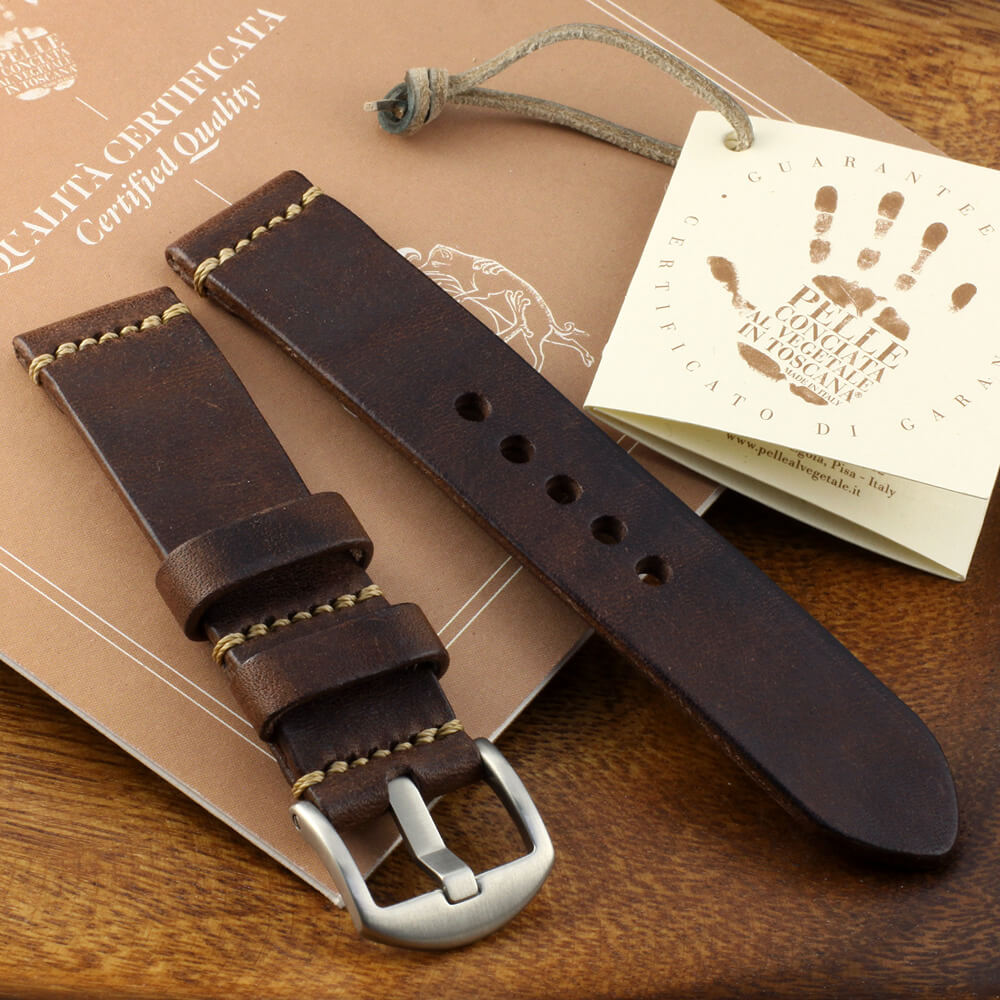 Leather Watch Strap, Vintage 405 | Minimalist Strap | Italian Veg Tanned | Cozy Handmade