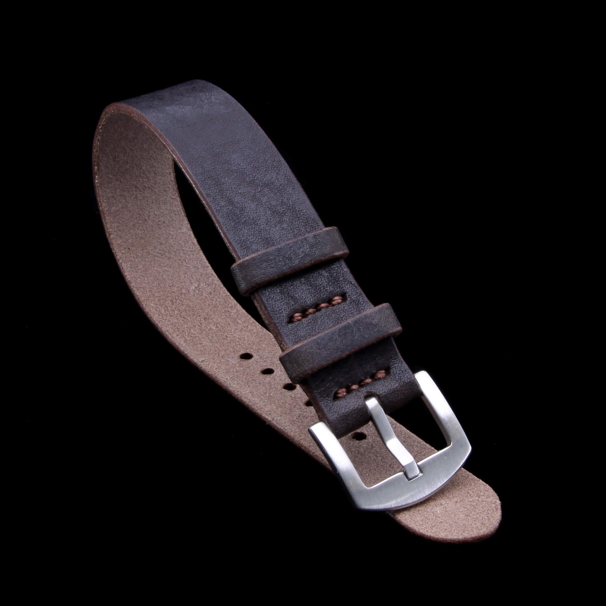 Single Pass Leather Watch Strap, 2-Keeper Style Vintage 406 | Full Grain Italian Vegetable-Tanned Leather | Cozy Handmade