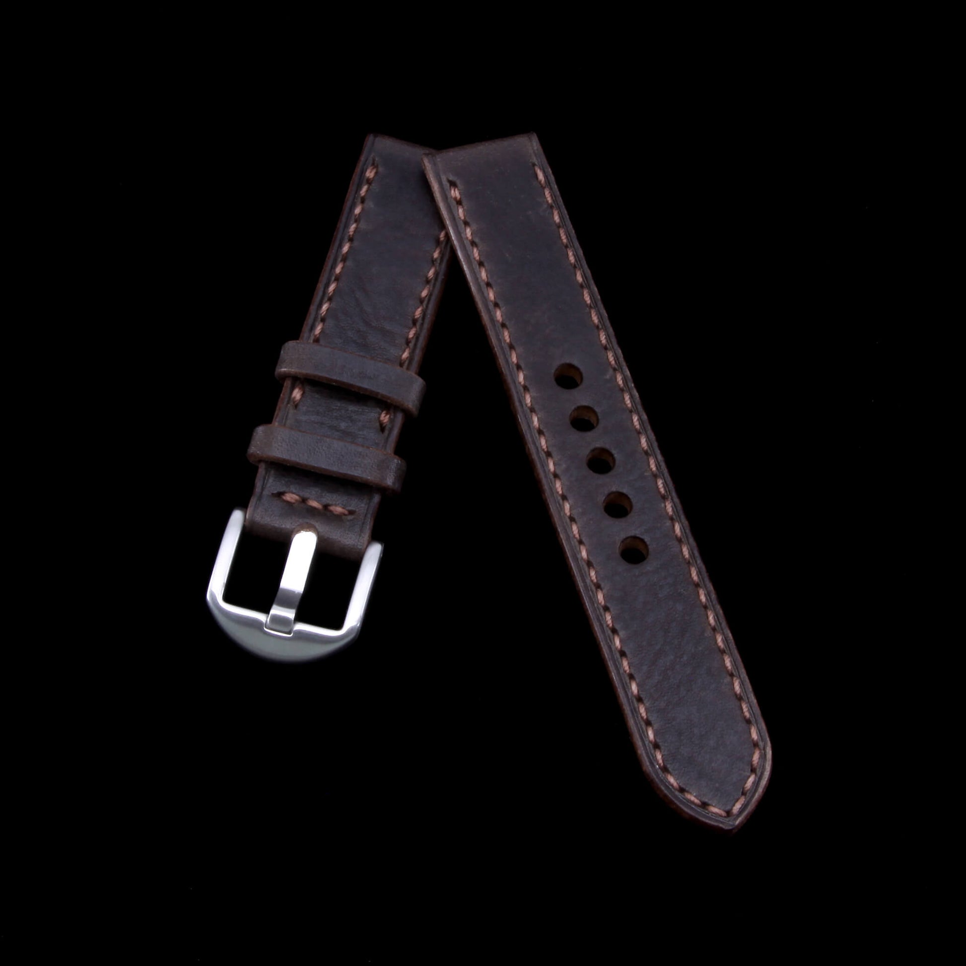 Leather Watch Strap, Vintage 406 |  Full Stitch | Full Grain Italian Veg Tanned | Cozy Handmade