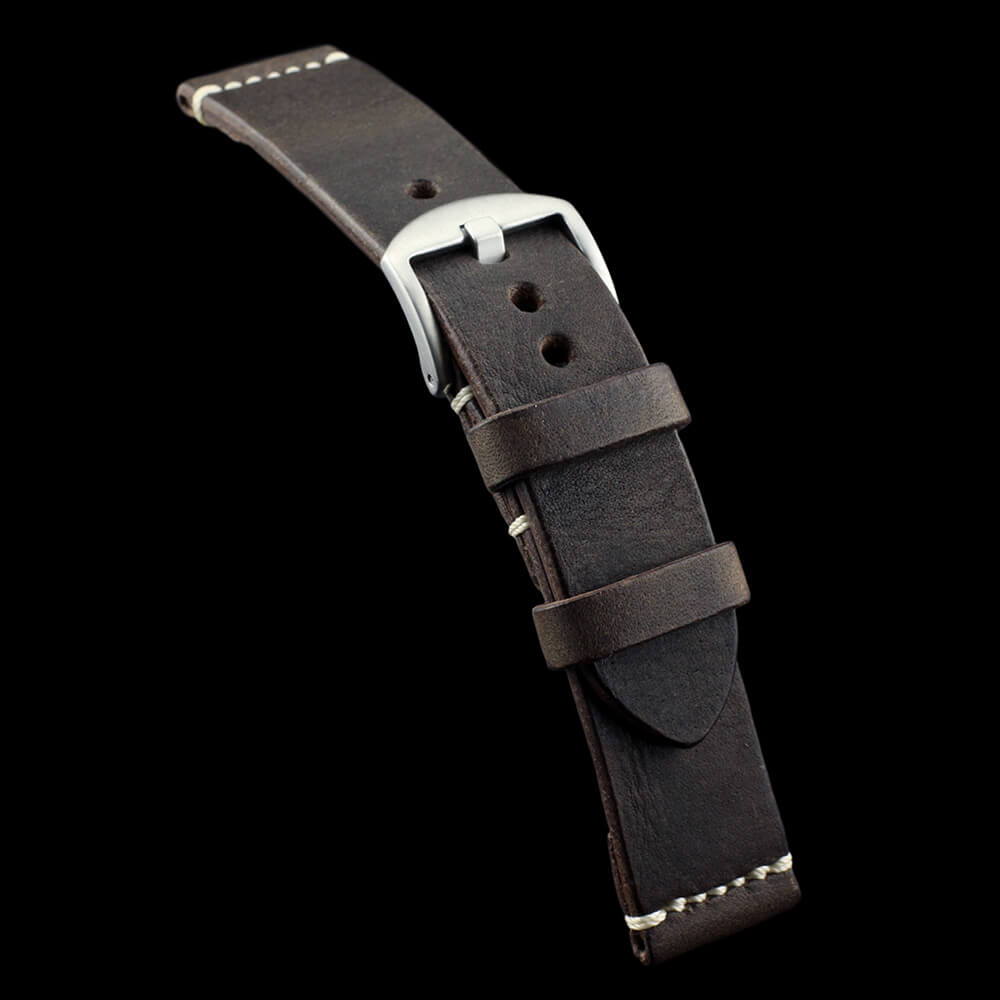 Leather Watch Strap, Vintage 406 | Minimalist Strap | Italian Veg Tanned | Cozy Handmade