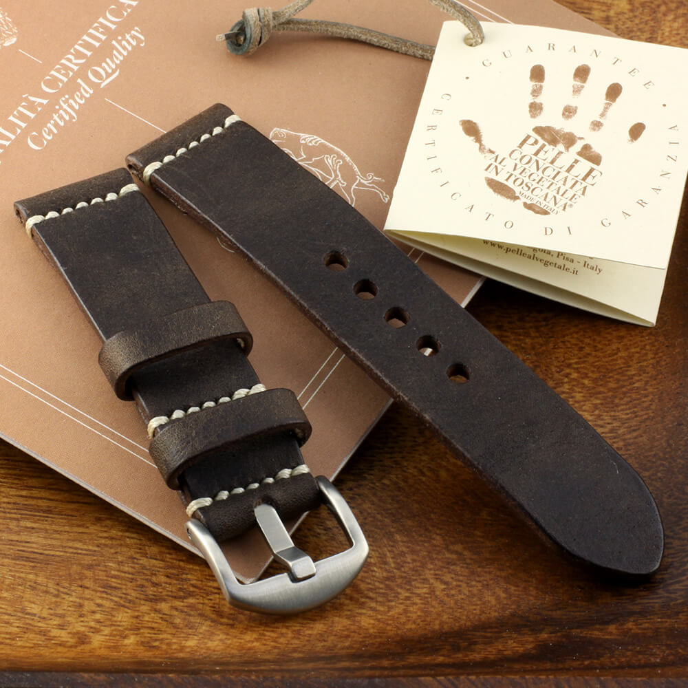 Leather Watch Strap, Vintage 406 | Minimalist Strap | Italian Veg Tanned | Cozy Handmade