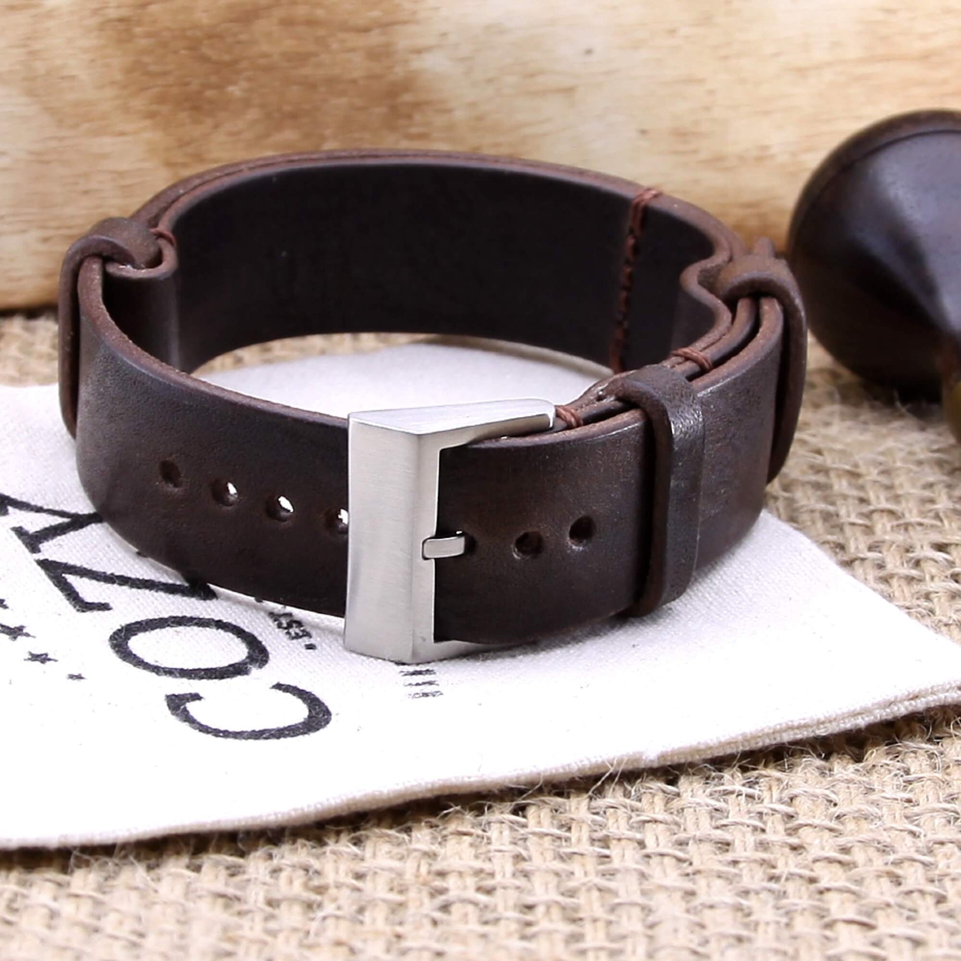 NAT2 Leather Watch Strap, Vintage 406 | Italian Vegetable Tanned Leather | COZY Handmade