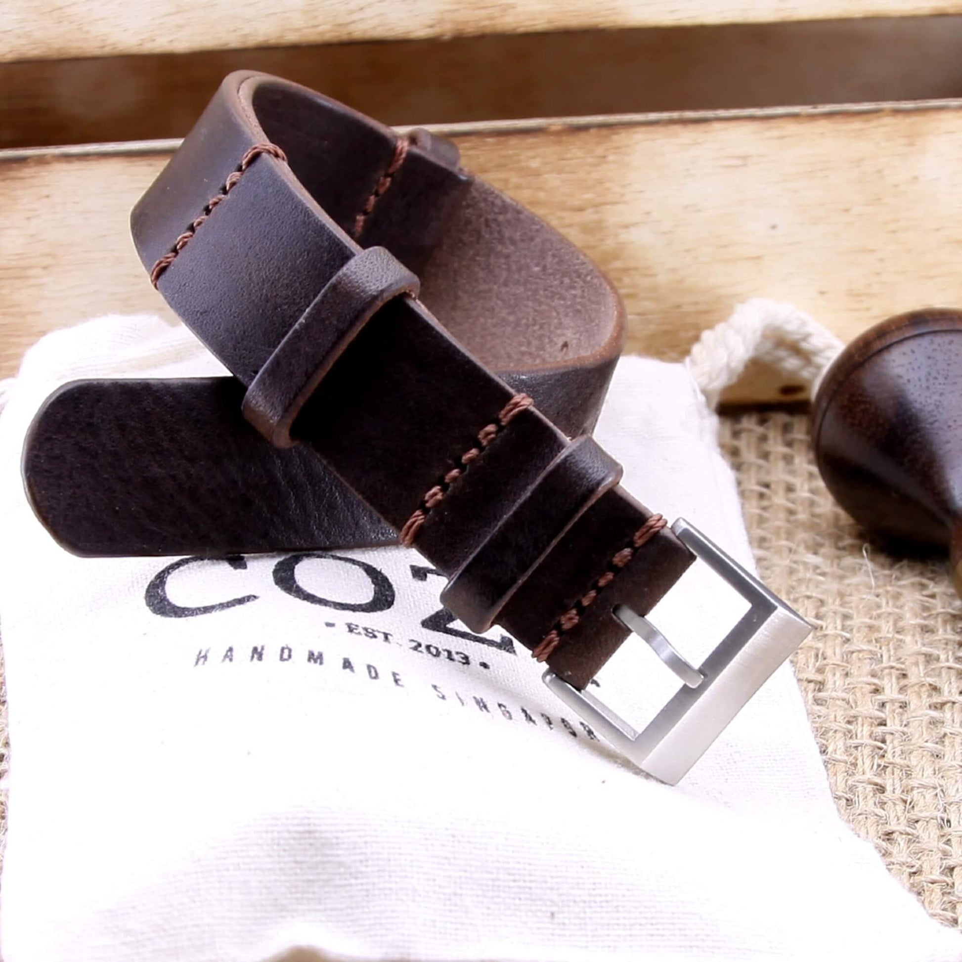 NAT2 Leather Watch Strap, Vintage 406 | Italian Vegetable Tanned Leather | COZY Handmade
