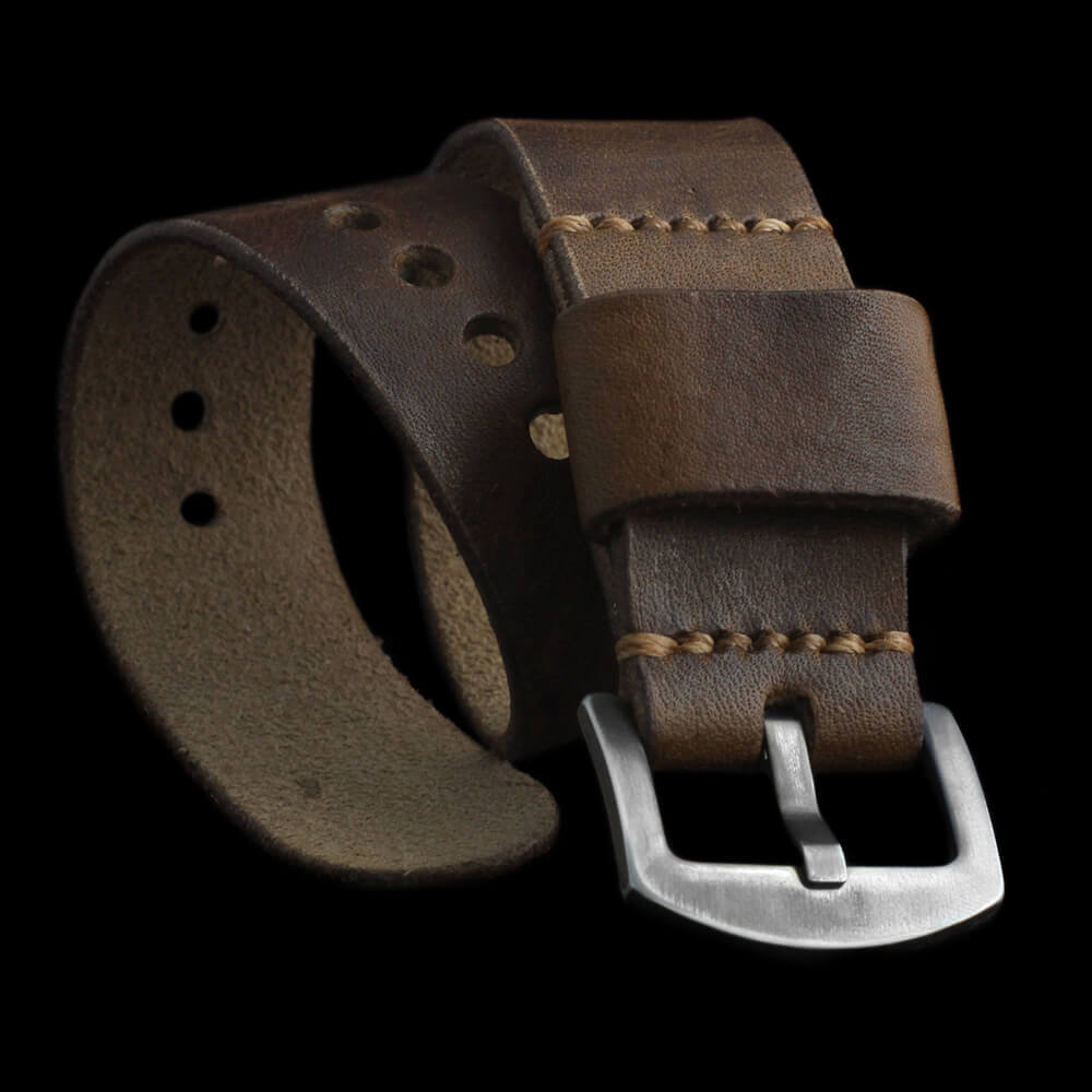 Leather Watch Strap, Classic RAF Vintage 402 |  Italian Vegetable Tanned | Cozy Handmade