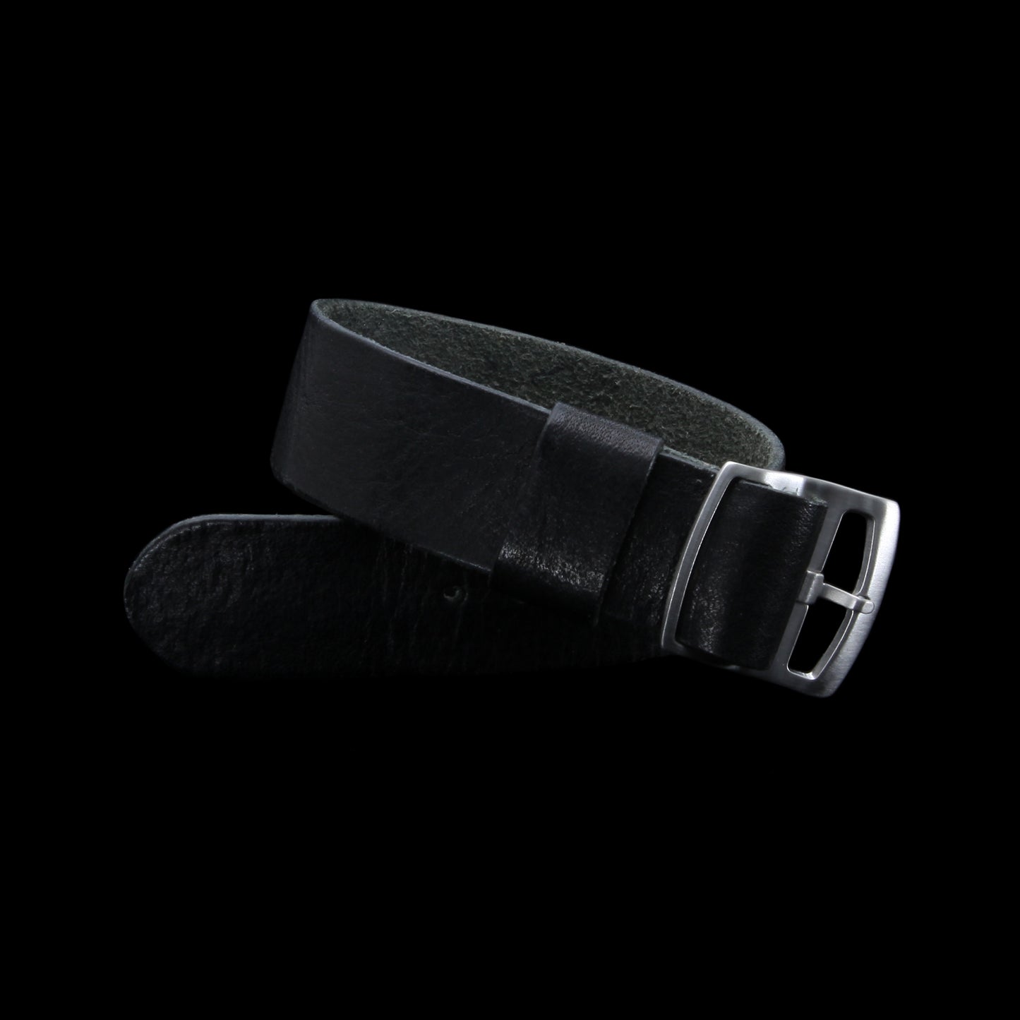 Adjustable One-Piece Leather Watch Strap, Vintage Nero (Black) – Cozy ...
